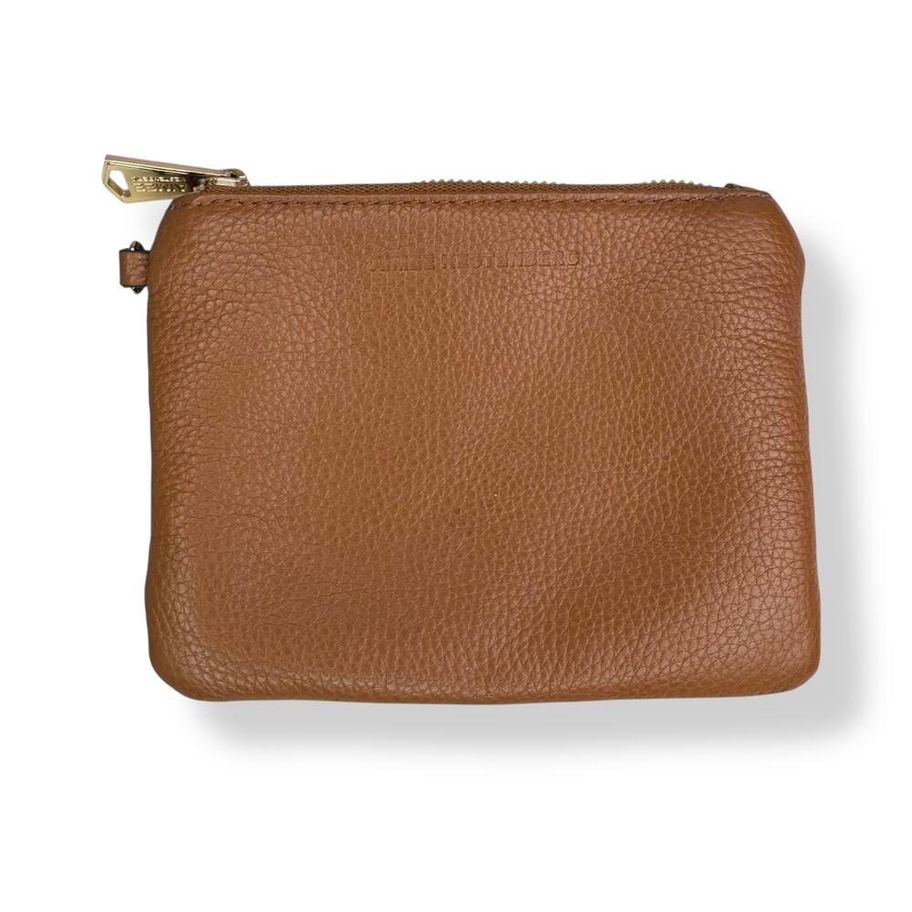 Aimee Kestenberg Zip Pouch Soft Pebble Leather Wristlet Rich Brown Color